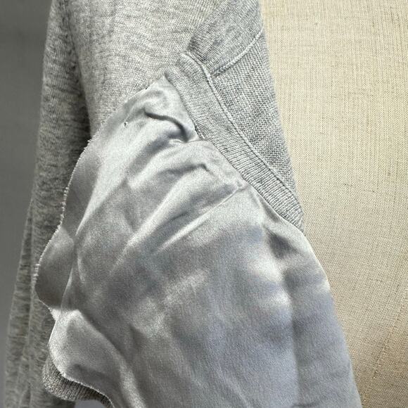 Banana Republic Gray Long Sleeve Ruffle Lightweight Shrug Cardigan Size Small - Picture 6 of 15